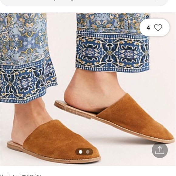 Free People Shoes - Free People Coronada Classic Slip on Mules Flats Brown Suede Size 38 Size 7.5-8